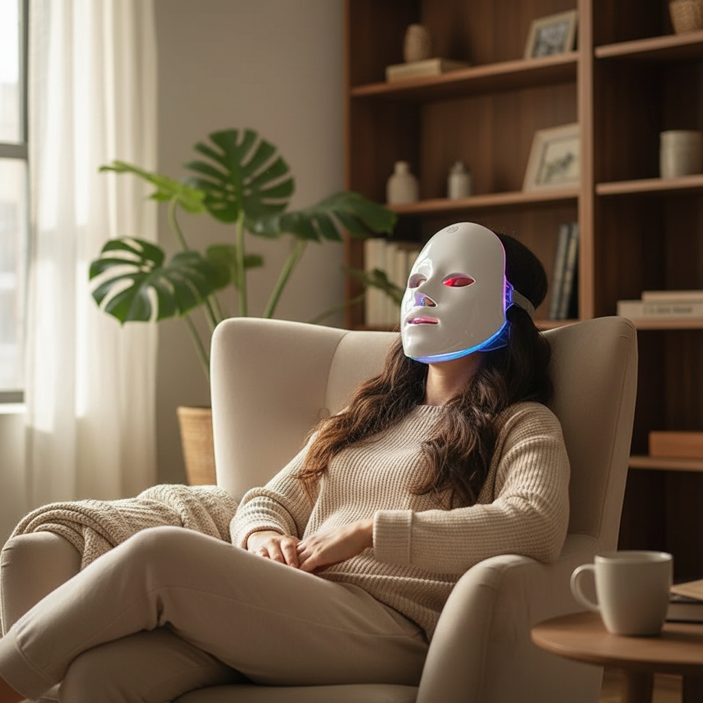 Masque LED professionnel 7 couleurs - Technologie anti-âge 